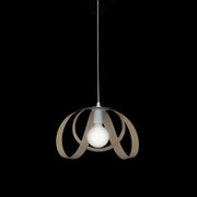 Lampadario a sospensione in ferro Bianco Tortora una luce 32x h24 cm