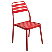 Sedia da giardino esterno rossa impilabile  cm49x58h45/88