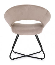 Poltrona Vanity  in velluto tortora e gambe in nero
