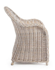 Poltrona con cuscino new bianco in fibre naturali
