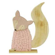 Volpe in lana rosa decorativa sf-0010 cm. 27 x 6 h 36