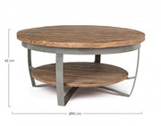 Tavolino tondo in metallo stile industrial cm 90