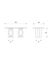 Tavolo fisso 180 x 100 - Trasparente - Olimpia