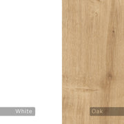 Scrivania Labirent rovere con piano bianco  140x60x75 cm