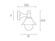 Applique Piccola In Basso E27  linea soda  nero