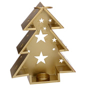 Lanterna metallo albero oro cm27x7,5h32,5