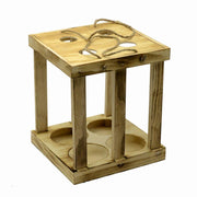 Portabottiglie vino legno rustico cm22,2x22,3h25,5