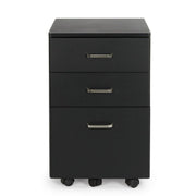 Cassettiera da ufficio in MDF tre cassetti Nero NADIR 40x44x h65 cm