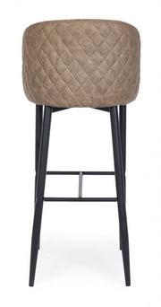 Sgabello bar tortora in ecopelle stile design