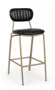 Sgabello vintage  bar Addy nero 41x51x100h cm
