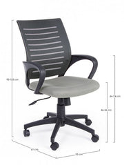Sedia da ufficio grigio con ruote e braccioli