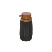 Dispenser Sapone Serie London Nero E Legno Marrone
