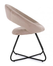 Poltrona Vanity  in velluto tortora e gambe in nero