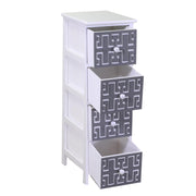 Mobiletto gianna cassettiera bianco grigio 4 cassetti cm 26x32h81