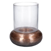Portacandele metallo bronzo tondo 1p cmø18/24h29