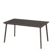 Tavolo da giardino per esterno in resina plastica Grafite rettangolare 146x87x75h cm