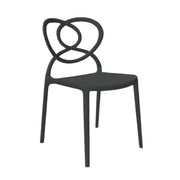 Sedia Lovely in Polipropilene Nera Resistente ai Raggi UV e all'Umidità L59 x P53 x H82