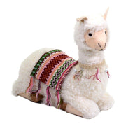 Lama bianco seduto con campanellini cm37,5x17h37