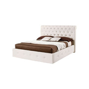 Letto matrimoniale c/ contenitore  in ecopelle Bianco 180x223xh.120 cm