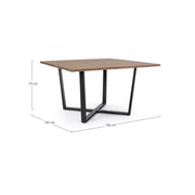 Tavolo Helsinki antracite-naturale 130x130 cm