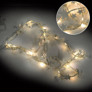 Festone stelle bianco con 20 micro led cm210xh200x1 - a batteria