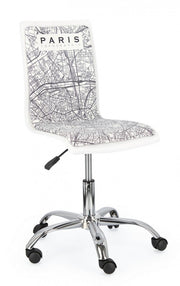 Sedia ufficio acciaio similpelle Young Paris cm 42,5 x 40 x 87