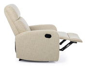 Poltrona reclinabile manuale tessuto beige Iris