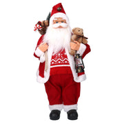 Babbo natale tessuto con regali e lanterna rosso cm30x17,5h60