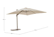 Ombrellone braccio alluminio Saragozza cm 300 x 300 x 255