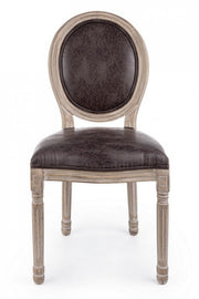 Sedia MATHILDE stile classico in legno rivestito 96h cm
