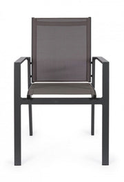 Sedia con braccioli Crozet da esterno dark antracite