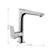 Rubinetto miscelatore per lavello cucina finitura cromo h.24x19 cm