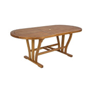 Tavolo per esterno in legno di Acacia Ovale Allungabile 150-200x90x h74 cm