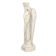 Angelo resina bianco oro con lanterna cm15x11h40