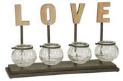Targa love con vasetti vetro ea-6441 cm. 47 x 16,5 h 29,5