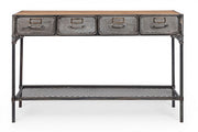Consolle Store 4 cassetti 1 ripiano in stile industriale