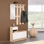Mobile guardaroba da ingresso bianco e rovere sonoma 100x25xh.180 cm EFFEZ