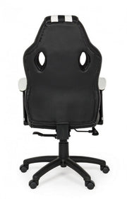 Poltrona ufficio con braccioli Spider bianco in similpelle