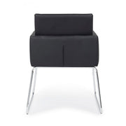 Sedia con braccioli in similpelle Nero SIXTY 60x54x h80,5 cm