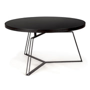 Tavolino nero in metallo stile design Ø70a - 38h