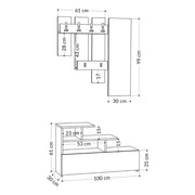 Mobile ingresso Vesty bianco con scarpiera e specchio  100x30x122 cm