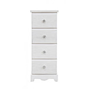 Cassettiera da camera in MDF quattro cassetti Bianca BLANC 31,5x26x h80 cm
