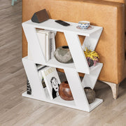 Tavolino Laterale da Salotto Lazena Bianco 3 Ripiani, 57x60x22 cm