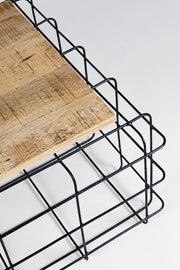 Tavolino metallo legno rettangolare Trellis