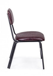 Sedia Debbie bordeaux vintage in ecopelle