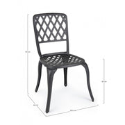 Sedia alluminio antracite esterno cm 44 x 46 x  89h