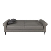 Divano letto Silvera 3 posti tessuto spigato grigio marrone