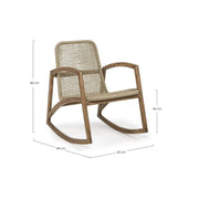 Poltrona dondolo per esterno in legno Teak Naturale ADELITA 62x84x h86 cm