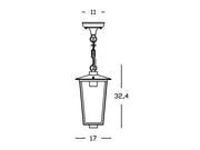 Lampada Sospesa in Alluminio Pressofuso con Diffusori in Vetro Trasparente ruggine