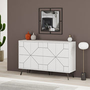 Madia 4 ante Dune colore bianco L 123 x P 35 x 77,4 H cm